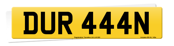 Registration number DUR 444N